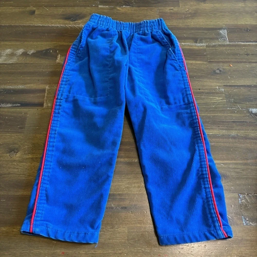 Oshkosh Union Made American Vintage Blue Corduroy Pants Red Stripe Straight Wide